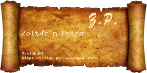 Zoltán Petra névjegykártya