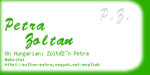 petra zoltan business card